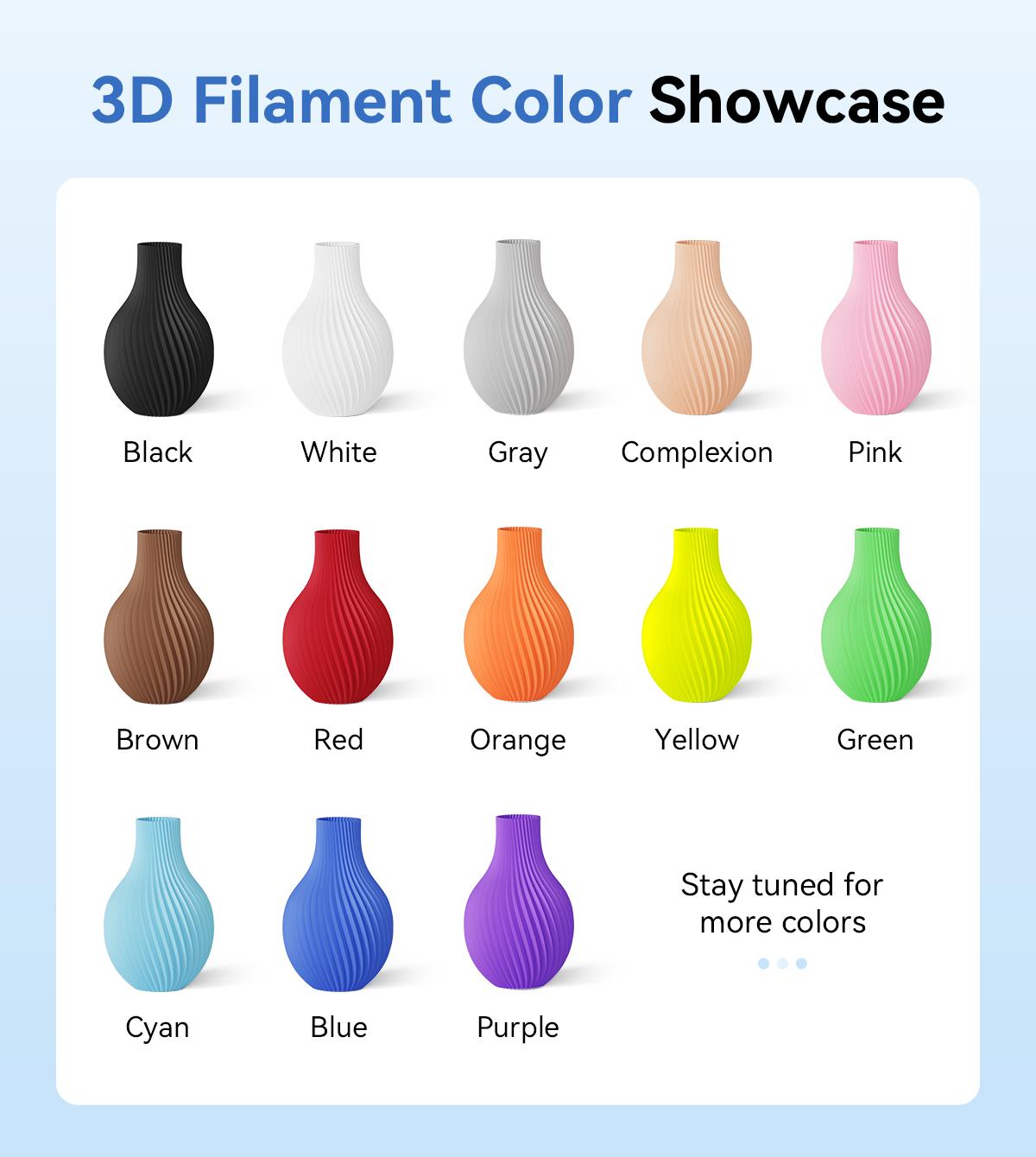 VERTEXFIL PLA Filament for 3D Printers — 1.75mm 1kg (2.2lb) Spool, Black & White PLA, Tangle-Free, High Precision ±0.02mm, Strong, Smooth, Eco-Friendly, 13 Vibrant Colors, Compatible with BambuLab, Creality, Anycubic, Prusa & Most FDM Printers