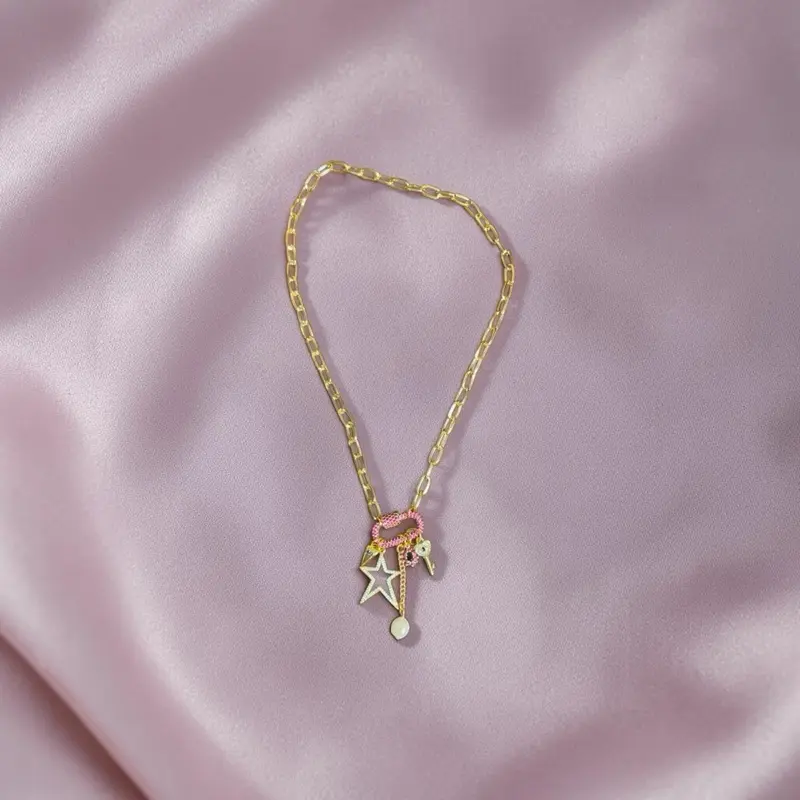 LIVE ONLY Build Your Own Charm Necklace Chain with Gold or Silver Style Chains & Assorted Charms, Includes Additional Cost for Extra Charms