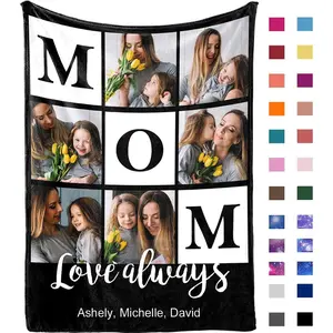 Mothers Day Birthday Gifts for Mom Custom Blanket with Picture Personalized Mother's Day Blankets Gifts Customized Photo Blanket Mom Birthday Gifts for Women 50" W x 60" L