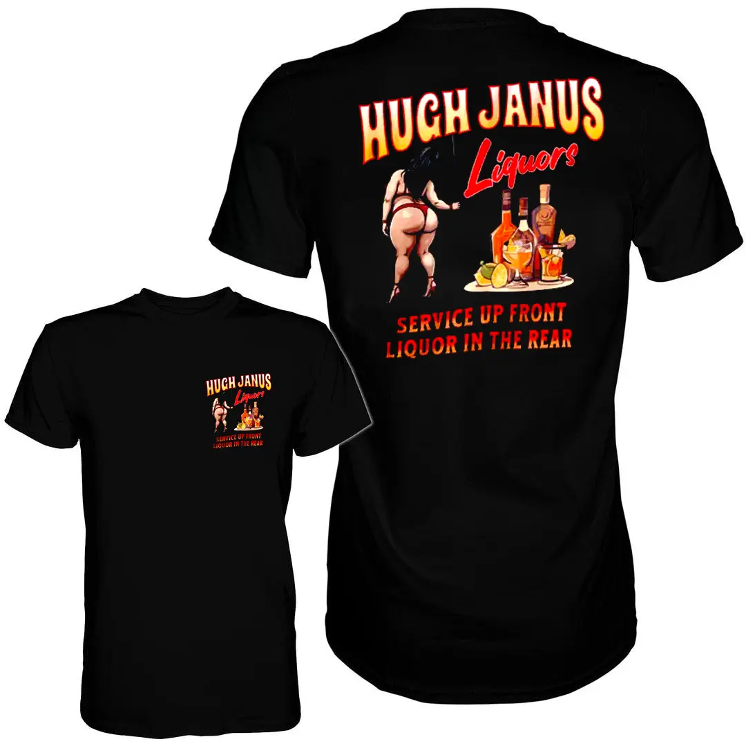 HUGH JANUS LIQUORS T Shirt, Unisex Cotton, funny shirt Menswear Soft Stylish Top