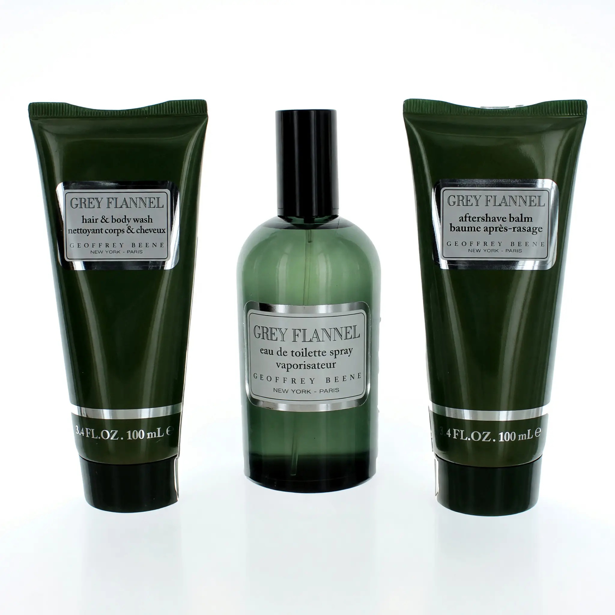 Grey Flannel by Geoffrey Beene, 3 Piece Gift Set for Men, Scent, Blend