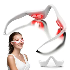 Under Eye Red Light Therapy Glasses for Dark Circle Eye Bag & Wrinkle Reduction Natural Under Eye Massage Daily Use