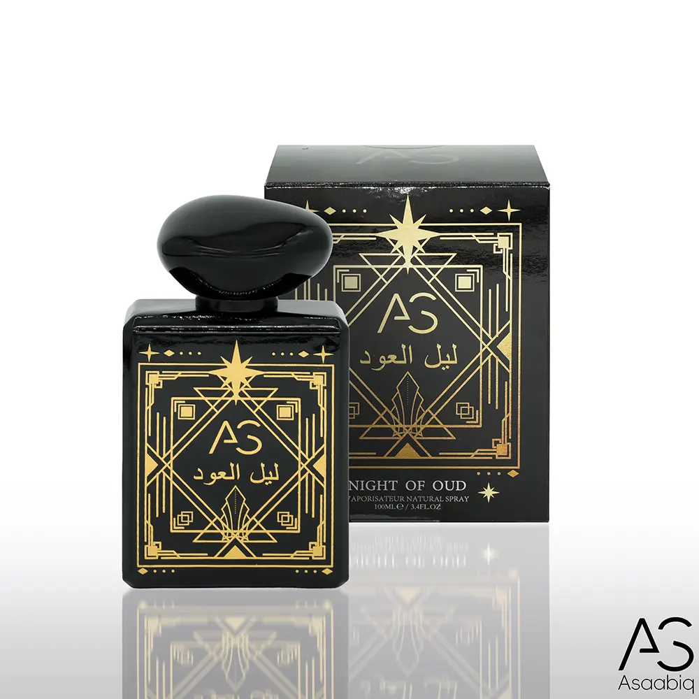 Asaabiq NIGHT OF OUD 100ML/3.4FL.OZ Woody Oriental Eau de Parfum(EDP) Fragrance Designed for Men Layl Al-Oud, a Luxurious Woody And Spicy Aroma Featuring Sandalwood And Vanilla for All Genders, Ideal Present for Men