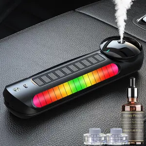 Smart Car Air Freshener, Solar Powered Car Diffuser, 70ML Essential Oil Diffuser Last 5 Months, Auto On/Off, Aluminum Alloy, 3 Mode Adjustable, Ambient Light, Car Scent Diffuser, Car Fragrance (Black) snanlen