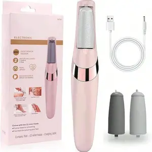 Rechargeable Electric Foot File, Portable Foot Grinder with Replacement Head, Pedicure Machine, Professional Rechargeable Pedicure Tool for Home Foot Care