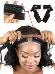 Lace Wig Grip Band Women: Adjustable Silicone Non-Slip Wig Gripper with Middle Lace Part & Ear Cut Outs Secure Fit Breathable No-Headache for Wigs Chemo Cosplay Sports Daily Wear