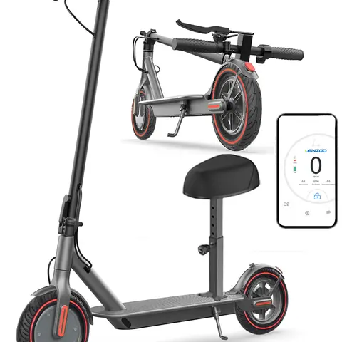 Adults' Portable Folding High Speed Electric Scooter with Seat - 350W Motor, 19-20 mph Top Speed, 18-20 mi Range, Solid Tire, Dual Brake Safety, App Control, Powerful Performance, Durable Construction Commuting Scooter (Sports & Outdoor Fitness Equipment)
