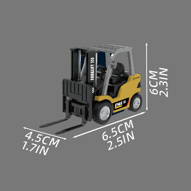 NEW 1/64 Alloy Mini Forklift Toy 11 Channel 2 Mode 2.4Ghz Remote Control USB-C Rechargeable with Lights and Sounds 3 in 1 Transformable Lift Fork & Hook RC Construction Vehicles for Adults Kids Boys & Girls Birthday Christmas Gift engineering vehicle set