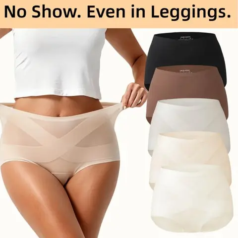 DAVID ARCHY Women's Classic Panties, 5-Pack Seamless High Waist Essential Underwear for Women, Full Coverage No Show, Lightweight Buttery Soft Breathable Womenswear for Everyday Wear  Fit Fabric