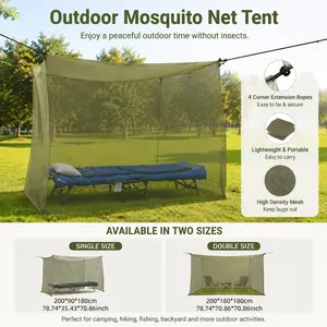 Portable Foldable Mosquito Net, Single Size, Outdoor Camping Travel Bedding, Insect Protection Mesh Tent Roof, Essential for Hiking