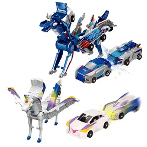Unicorn/dragon Dinosaur Transforming Car Toy, 2-In-1 Creative Collision Transformation, Kids Educational Toy, Perfect Birthday Gift, Transformer Car