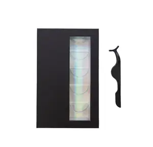 Coiffure Extensions Black 5 Pair Eyelash Storage Case With Eyelash Tweezers