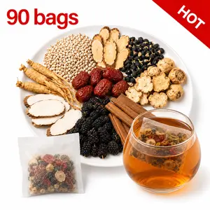 AFOCE Kidney Tea Formula Ginseng Ten Treasure Tea Red Date Goji Berry Mulberry Tea for Men Health Tea Natural Herbal Formula Combination Scented Tea