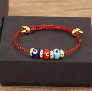 Lucky Turkish Evil Eye Rope Bracelet Adjustable for Women Punk Style Personality Design Jewelry Gifts