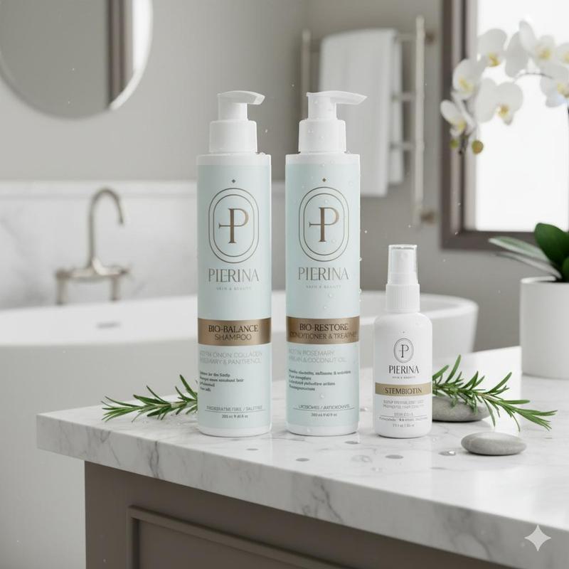 Pierina's Bio Hair Growth Bundle Repair & Nourish Shampoo Conditioner Biotin Tonic Hydrating Moisturizing Haircare for Stronger Radiant Hair Hydrate Moisture Nourishing Restore