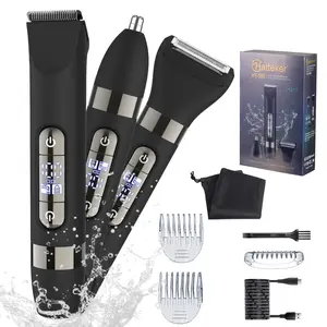 Men's Grooming Kit, Electric Shaver & Trimmer Set, Multifunctional Hair Shaver, Waterproof LED Display, Cordless Rechargeable Design, Ideal for Daily Use
