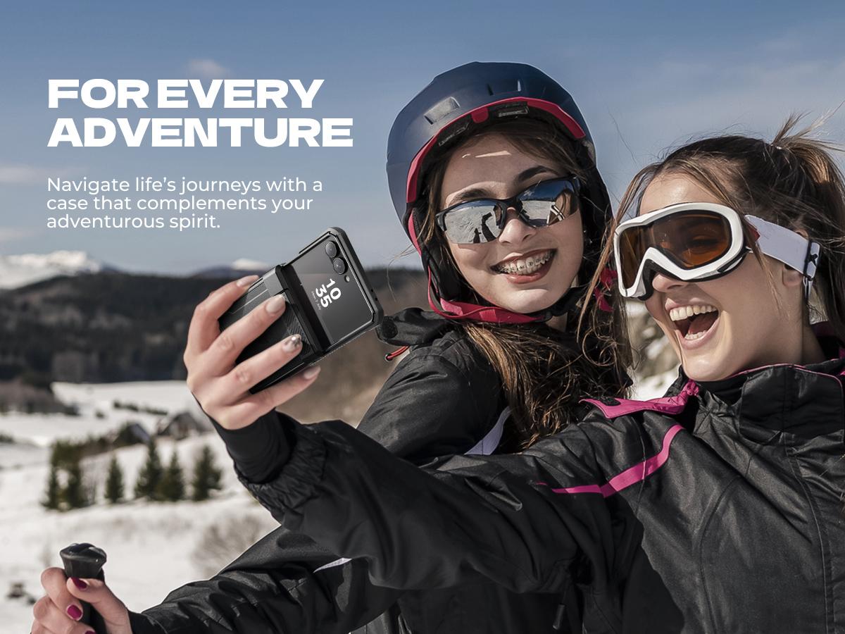 Dexnor for Samsung Galaxy Z Flip 7 Case with Dual Kickstands & Auto-Close Hinge Protection & Screen Protector, Full-Body Rugged Shockproof Protective Cover Bumper Cases for Galaxy Z Flip 7