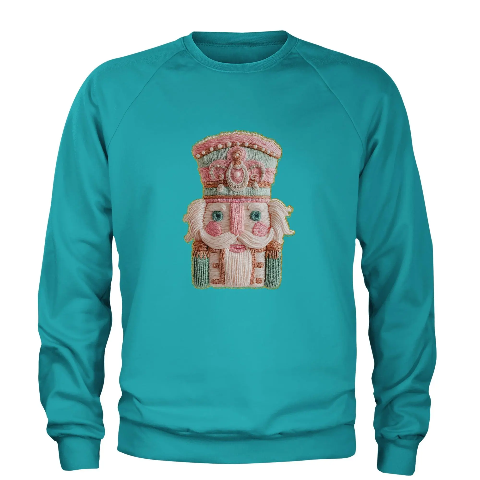 Vintage Nutcracker Embroidery Art Soft Cottagecore Adult Crewneck Sweatshirt