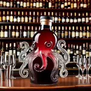 Creative Octopus-Shaped Wine Decanter, 10.82oz Mini Portable Whiskey Bottle, Home Decor, Halloween Christmas Gift, Party Drink Dispenser