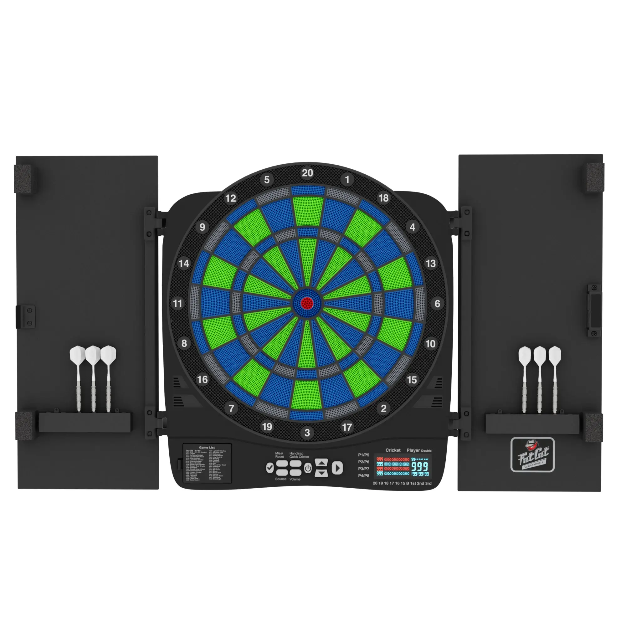 Fat Cat Rega Electronic Dartboard, 13.5" Compact Target Dartboard Cabinet Fat Cat Rega Electronic Dartboard, 13.5" Compact Target Dartboard Cabinet