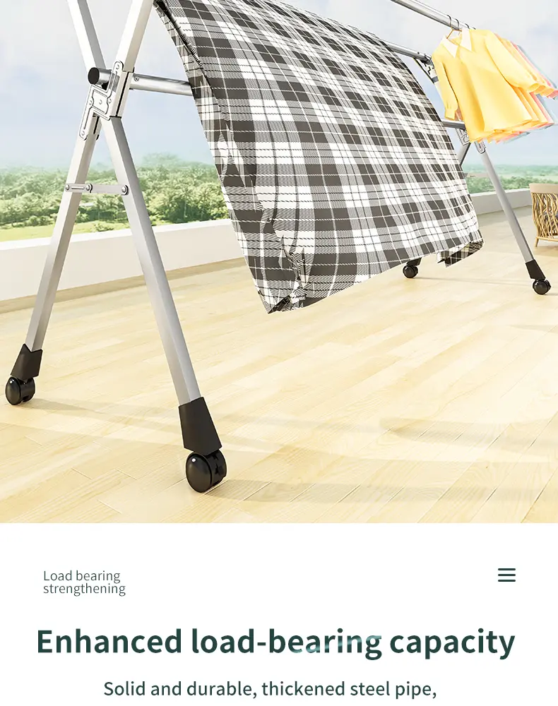 MiAoLi Stainless Steel Clothes Rack with Wheels - Foldable, Adjustable, Heavy-Duty Rolling Drying Rack, 63-Clothes Capacity Indoor/Outdoor Home Laundry Solution (1 Unit), Stainless Steel Clothes Rack With Wheels – 63\, Fold Drying Racks