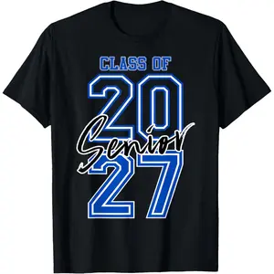 100% Cotton Class of 2027 Senior Graduation Last Day Men Women T-Shirt