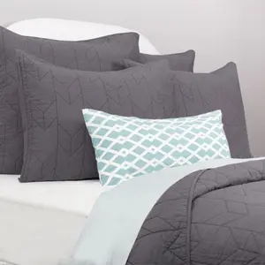 Charcoal Grey Chevron Quilt