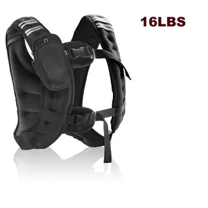 Weighted Vest, 16lbs Weight Vest with Reflective Stripe for Workout, Strength Training, Running, Fitness, Muscle Building, Weightlifting summerwins