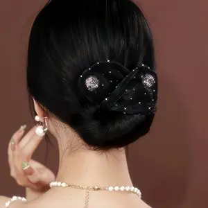 Bohemian Style Hair Bun Headband with Rotating Twist Scroll, Universal Size, Easy Twisting and Release Mechanism, No Sewing Needed, Charming Embellishments, Hair Accessory