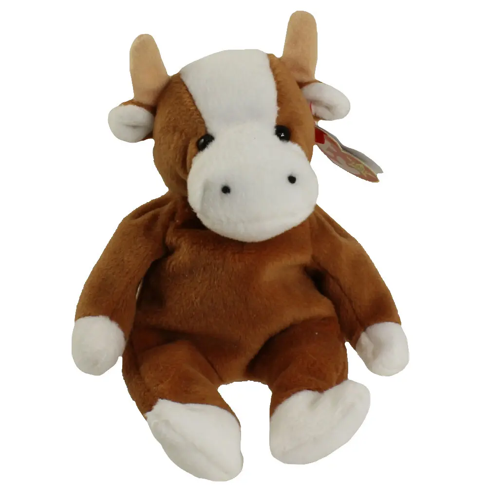 TY Beanie Baby - BESSIE the Cow (4th Gen hang tag) (9.5 inch) (1995) - MWMTs