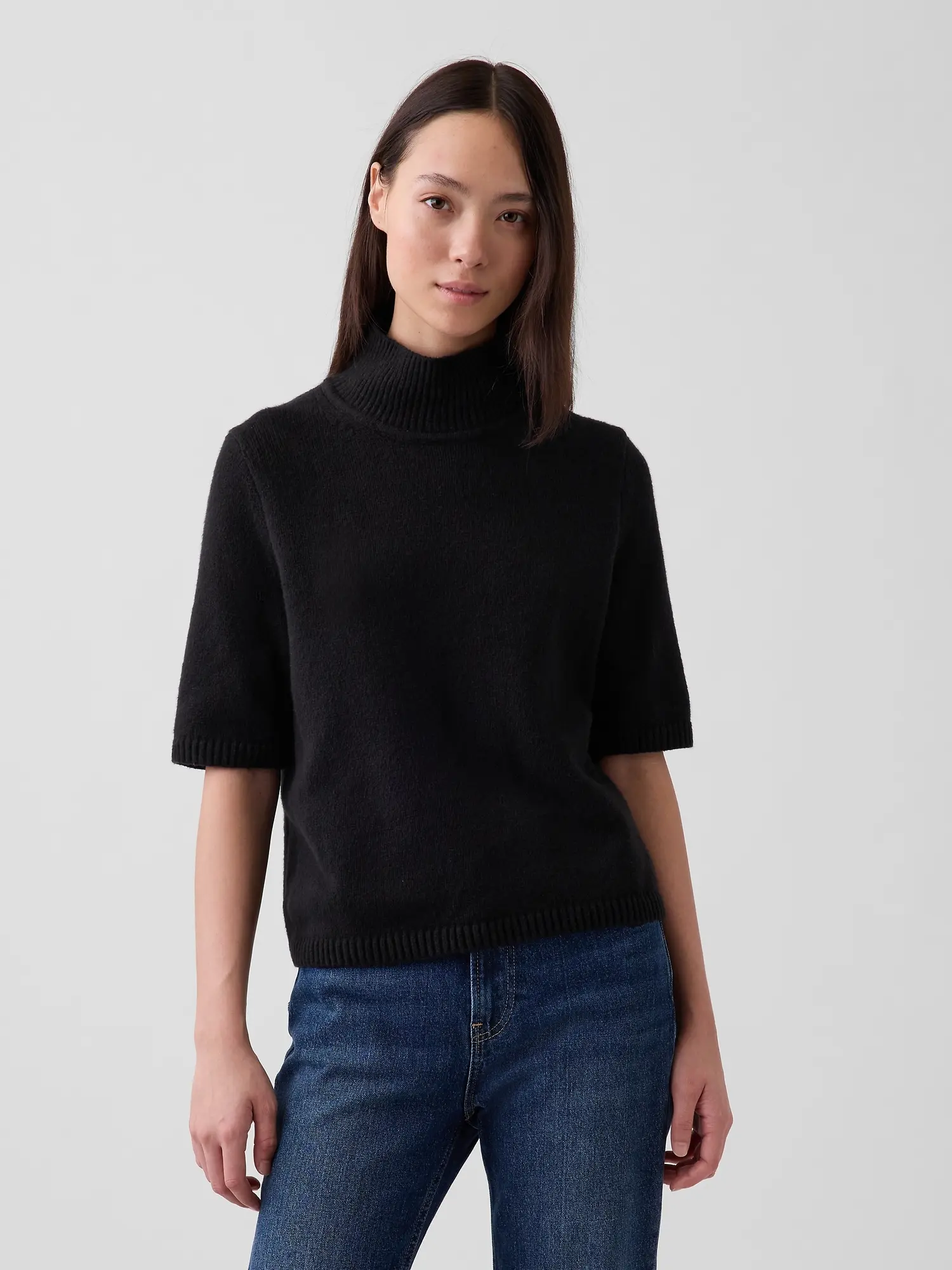 Gap Women's CashSoft Mockneck Elbow-Sleeve Sweater