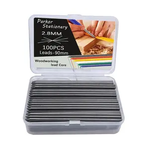 100 2B woodworking pencil leads -90mm in length and 2.8mm in diameter, suitable for resin replacement cores for carpenters, engineers, and draftsmen - high-precision marking accessories with transparent storage boxes, Office school supplies