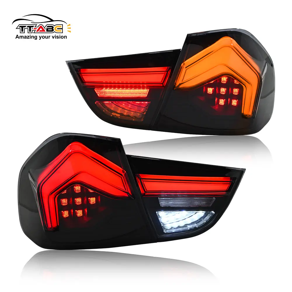 TT-ABC Smoked PC Rear LED Tail Lights - Vehicle-Specific Fit for 2009-2012 BMW 3-Series E90/E91 (320i/323i/325/330/335), Sleek Look, Tool-Free Easy Installation, Manufacturer Warranty, Led Light