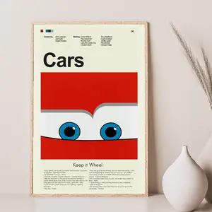 Cars Lightning McQueen Poster, Vintage Poster, Retro Poster, Midcentury Art, Mid-Century Modern Halloween Poster