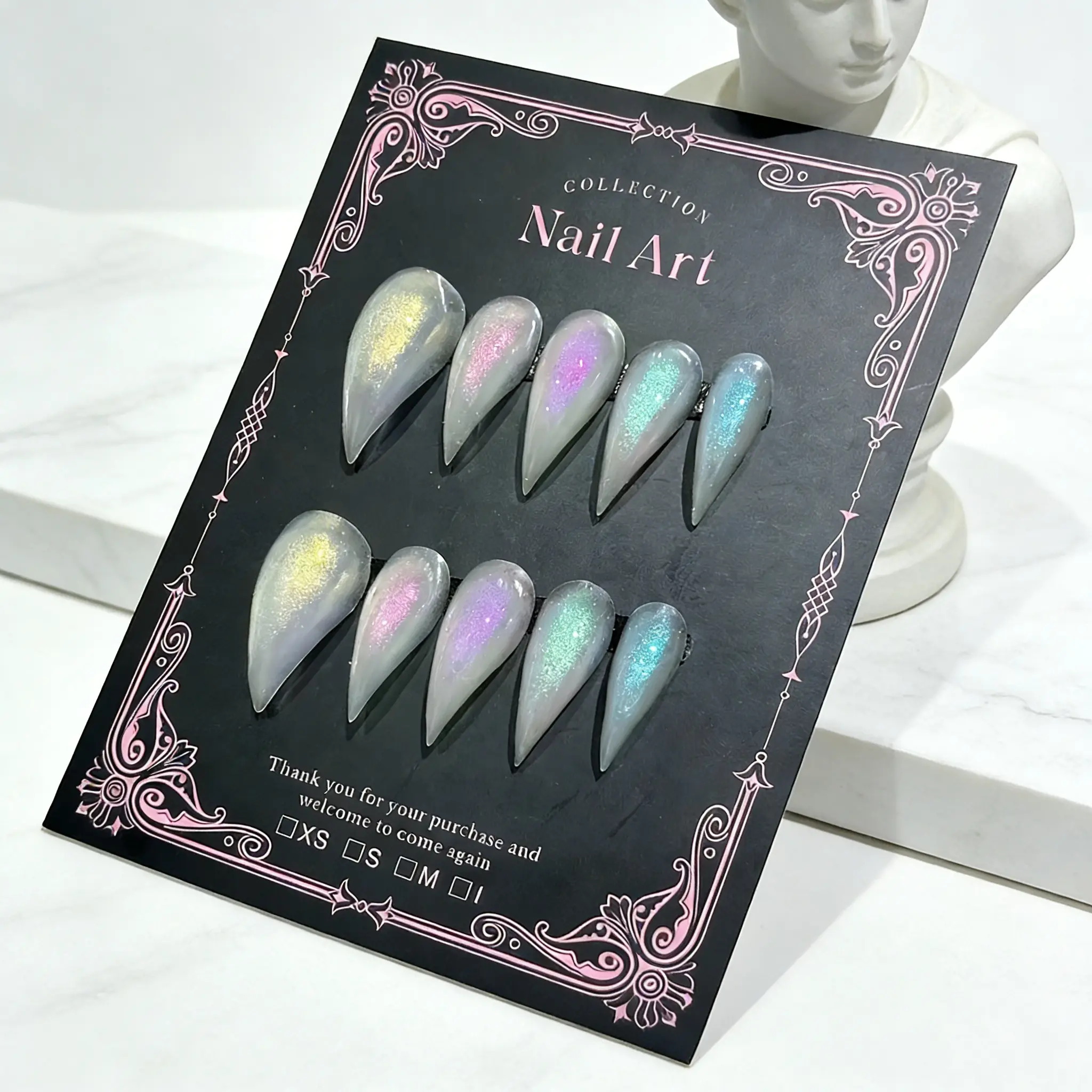 Handmade Dragon Claw Nail Tips, Glossy Cat Claws, Short Eagle Claw Design, European Style, Single Item Pack, No Flammable Liquid