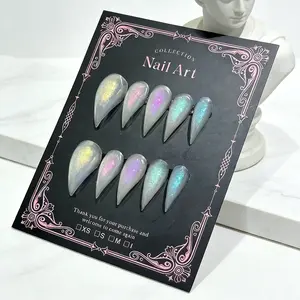 Handmade Dragon Claw Nail Tips, Glossy Cat Claws, Short Eagle Claw Design, European Style, Single Item Pack, No Flammable Liquid