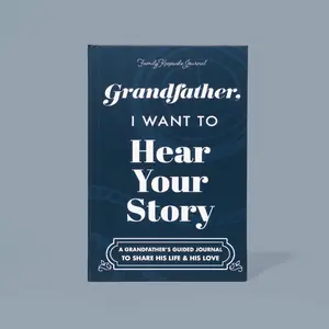 Grandfather, I Want to Hear Your Story Notebook Vintage Material Paper Interactive Journal for Grandfathers' Life Stories & Legacy