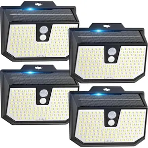 MATULSA 2/4Pcs Solar Motion Sensor Fence Light, Energy Saving IP65 Waterproof Solar Power Wall Lights, Solar Security Wall Lights for Outside, House, Walking Dog, Step, Deck, Garage