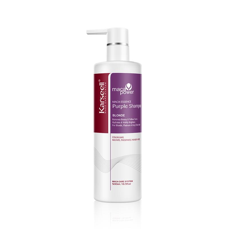 Karseell maca power purple shampoo professionally neutralizes brassy and yellow tones for blonde silver grey highlights 16.90 oz 500 ml
