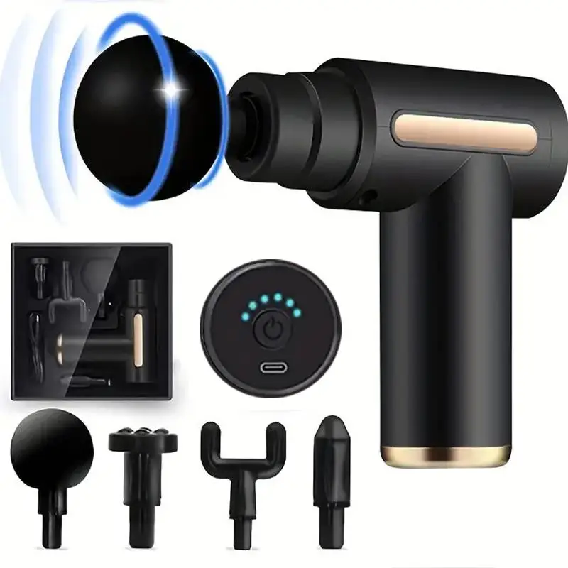 1 massage gun, deep tissue muscle handheld impact massager, suitable for body, back, and neck massage relaxation, ultra compact and elegant design, hi