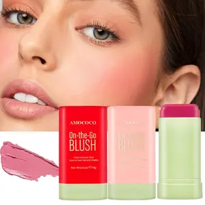 Tinted Moisture Stick for Flawless Look Makeup Cosmetic Red Orange Pink Shades 18g Each ibcccndc Compact Hydrating Formula Waterproof Jelly Powder Blusher Set so chic tri oblush sample Matte Cream peach blush Moisturizing Blush Stick cheek flush