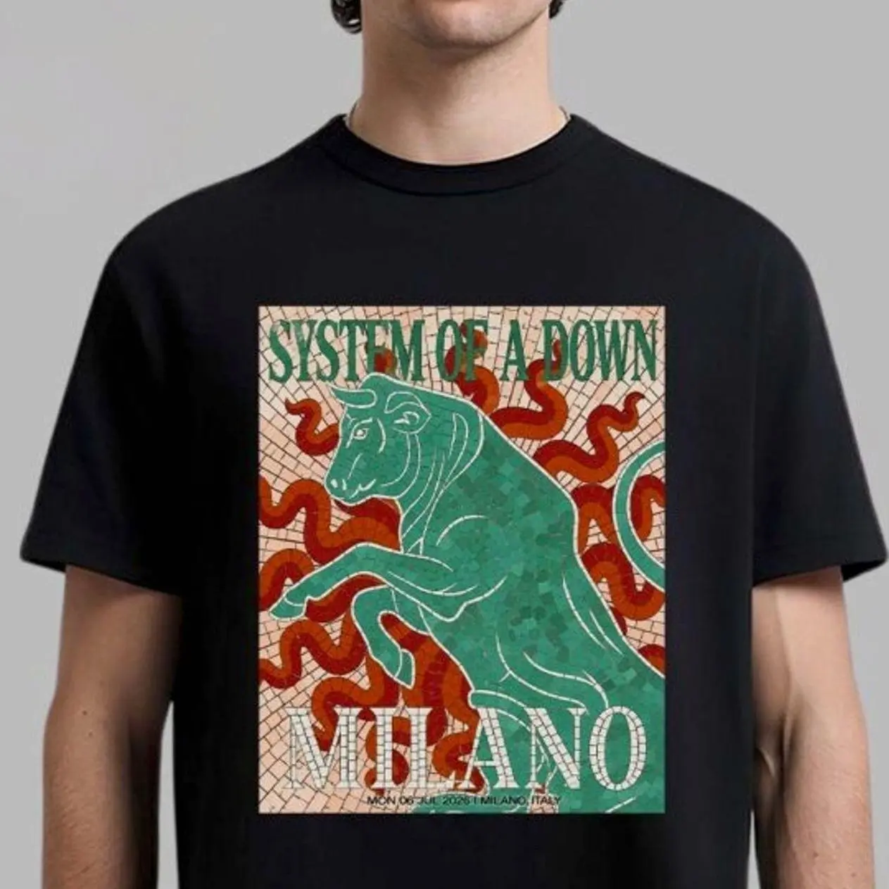 System Of A Down Milano Italy 2026 Pop Up Shop Exclusive Poster On 6 July 2026 T-Shirt HK0 3PM