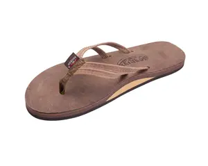 Rainbow Sandals The Sandpiper Luxury Leather Single Layer Arch Support with a Double Narrow 1/3" Strap (Womens)