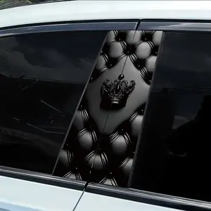 2 pieces of car B-pillar stickers Crown Vinyl protective film