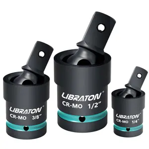 Libraton Swivel Socket Set, Impact Swivel Socket Set, Wobble Socket, Impact Grade Universal Joint, Cr-Mo Steel, 1/4-Inch, 3/8-Inch, 1/2-Inch Drive