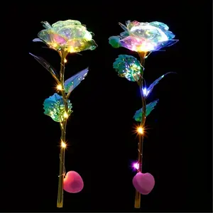 Dreamy Rainbow Gold Rose: The Perfect Holiday Gift - 24K Colorful Crystal Rose, Suitable for Mother's Day, Thanksgiving, Valentine's Day, and Birthday Party Decorations, Elegantly Boxed Decorative Fruit