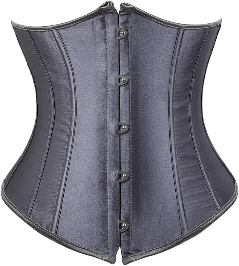 Women's Lace up Boned Brocade Waist Training Underbust Corsets Plus Size