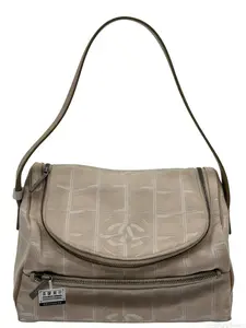 Pre-owned CHANEL khaki ice checkered lunch box handbag 23.5*14.5*9cm th260401037