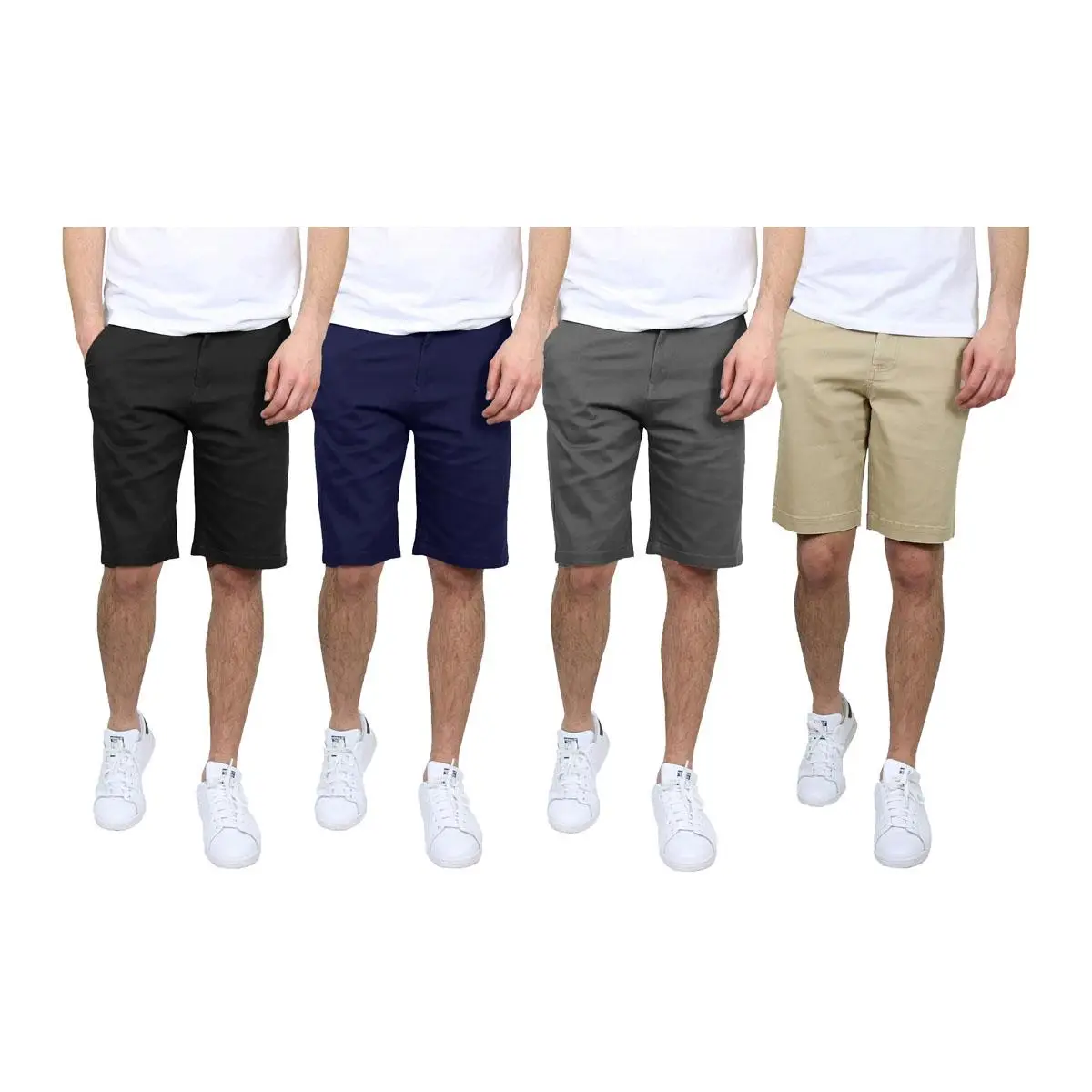 3-Pack Mens Flex Stretch Cotton Chino Shorts