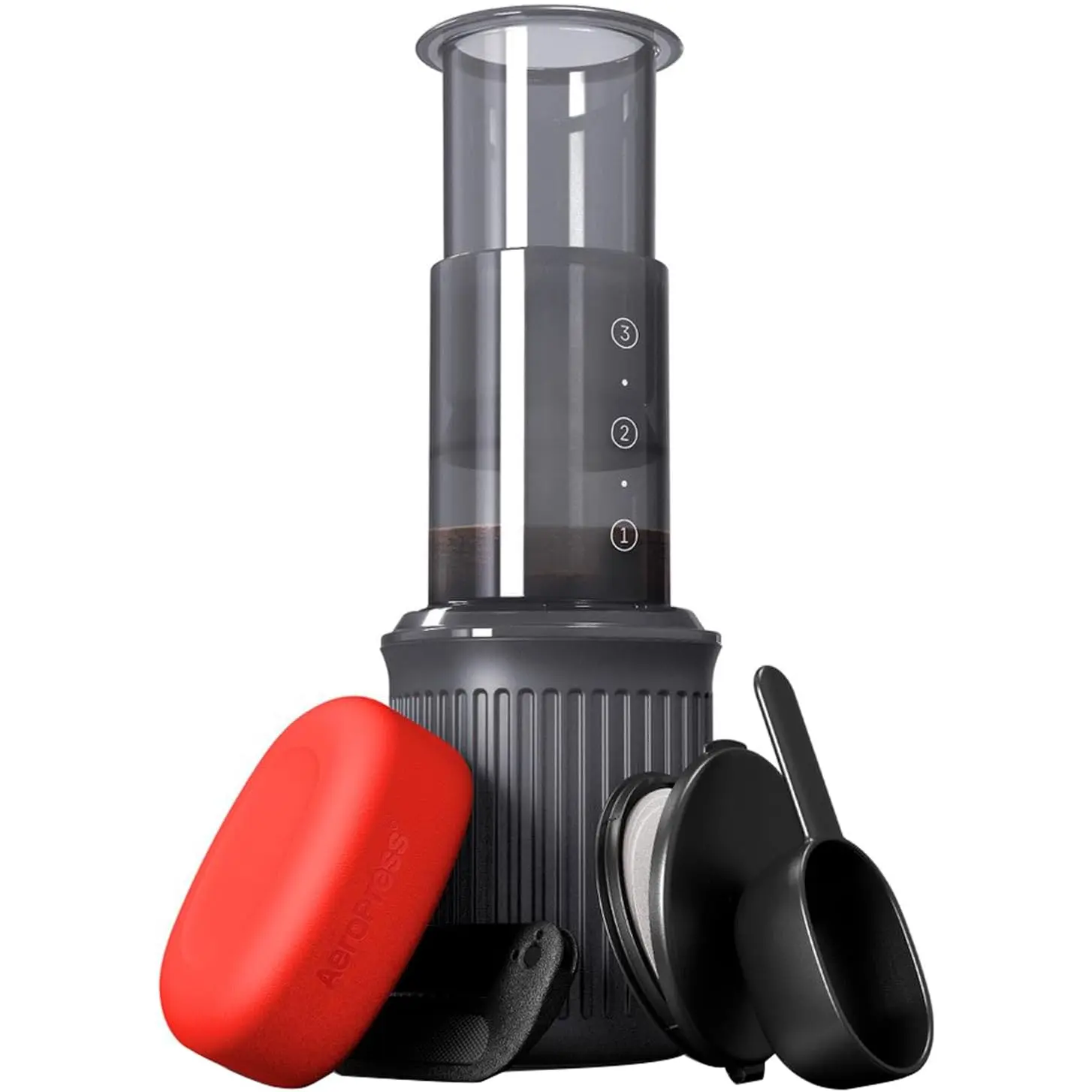 Go Travel Coffee Press Kit - 3 in 1 brew method combines  Press, Pourover, Espresso - Full bodied coffee without grit or bitterness - Small portable coffee maker for camping & travel